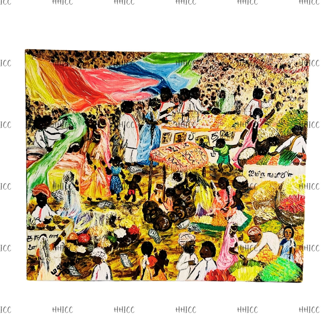 Peinture-sur-toile-Le-marche-indien-01